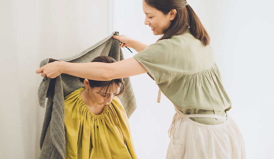 よもぎ蒸しの流れ